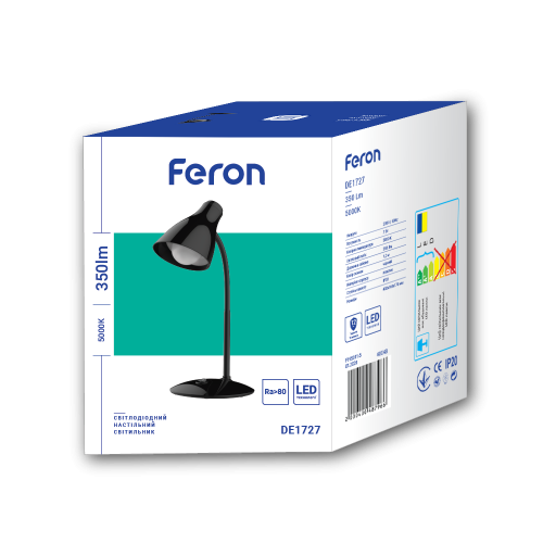 Настольный LED светильник Feron DE1727 черный