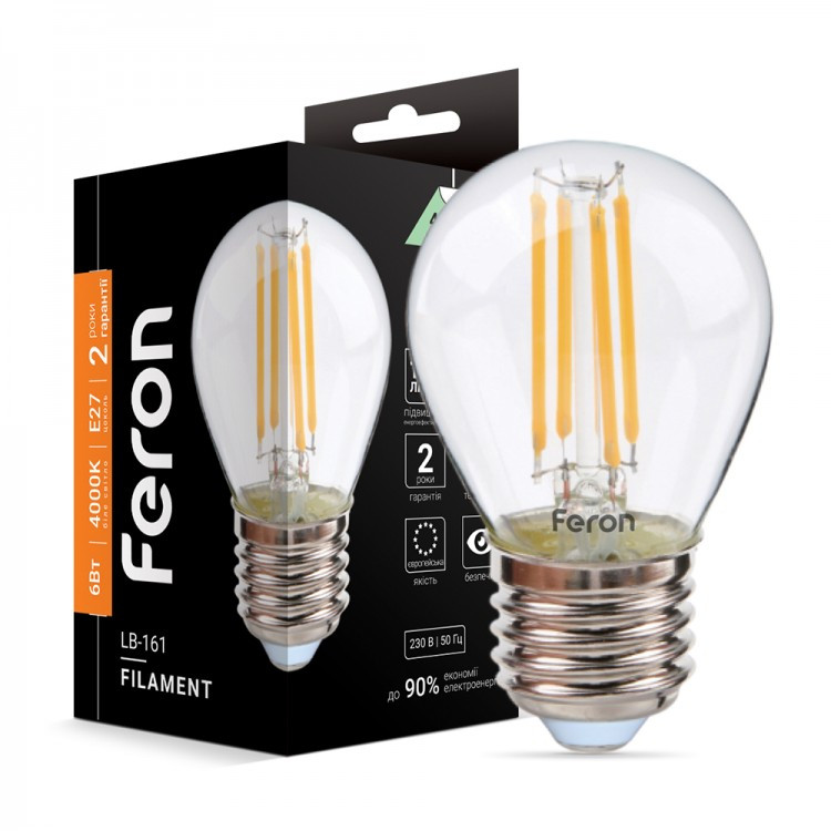 Светодиодная лампа Feron Filament LB-161 6Вт E27 4000K