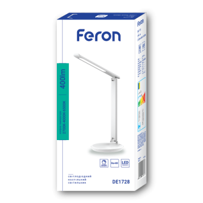 Настольный LED светильник Feron DE1728 Белый