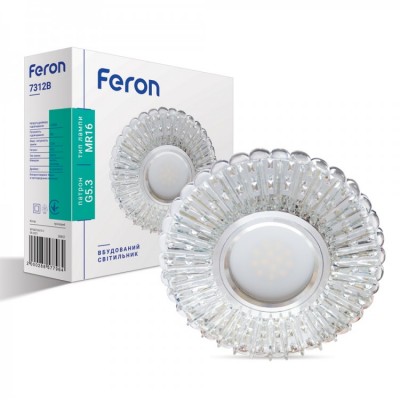 Встраиваемый светильник Feron 7312B с LED подсветкой