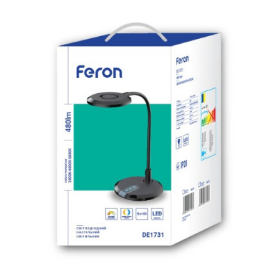 Настольный LED светильник Feron DE1731 Черный