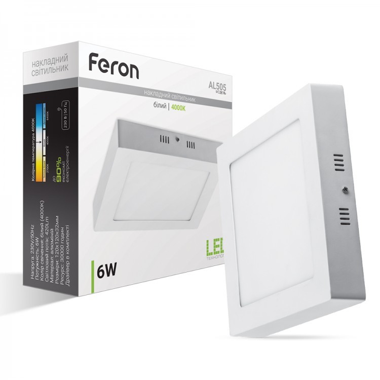Светодиодный cветильник накладной Feron AL505 6W 4000K 