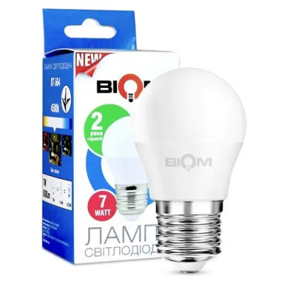 Светодиодная лампа Biom BT-564 G45 7W E27 4500К матовая