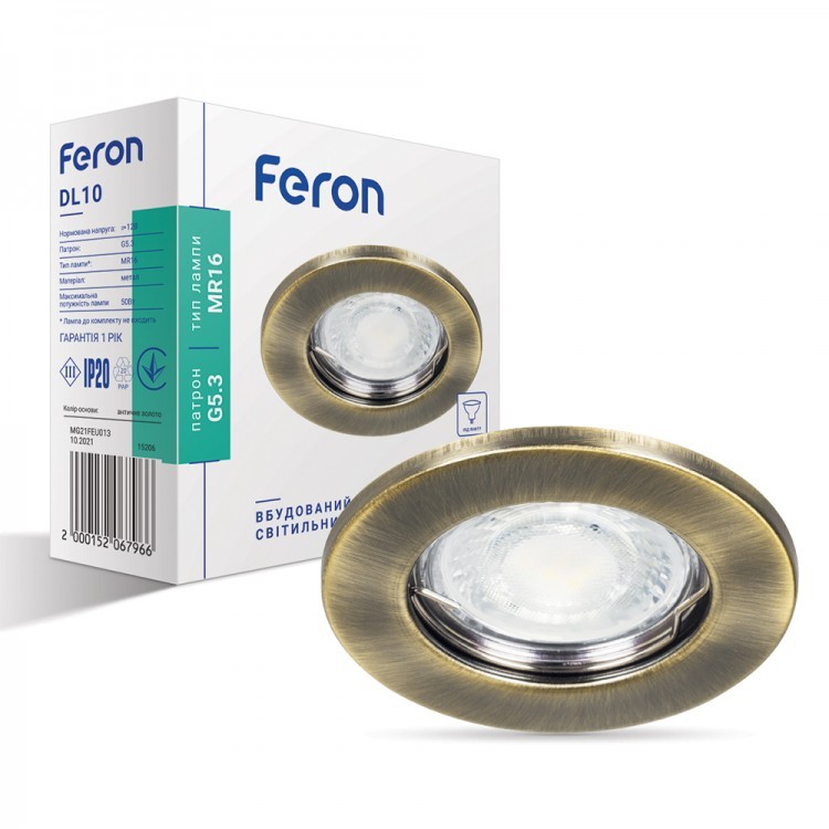 Встраиваемый светильник Feron DL10 античное золото