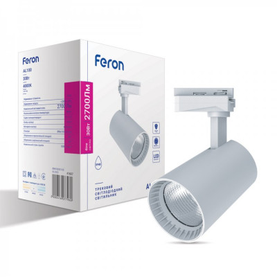 Трековый светильник Feron AL100 30W белый