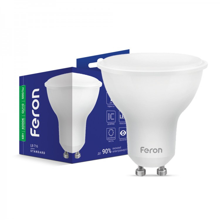 Светодиодная лампа Feron LB-716 6W GU10 4000K