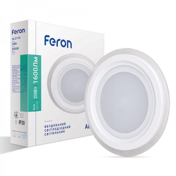 Светодиодный cветильник Feron AL2110 20W 4000K круглый белый