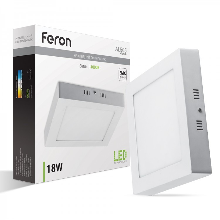 Светодиодный cветильник накладной Feron AL505 18W 4000K 