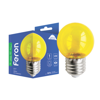 Светодиодная декоративная лампа Feron LB-37 1W E27 желтая прозрачная