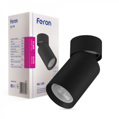 Накладной поворотный светильник Feron ML180 черный