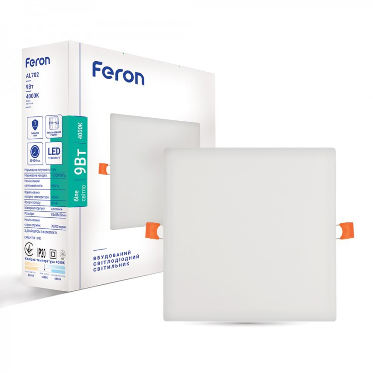 Встраиваемый светодиодный светильник Feron AL702 9W