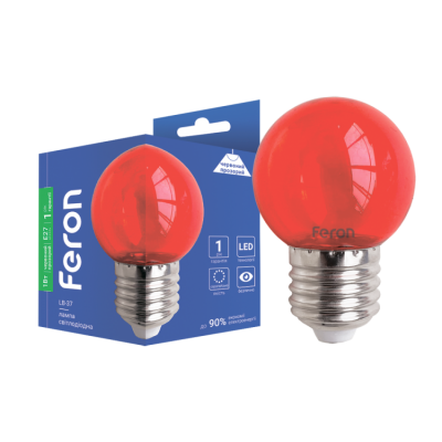 Светодиодная декоративная лампа Feron LB-37 1W E27 красная прозрачная