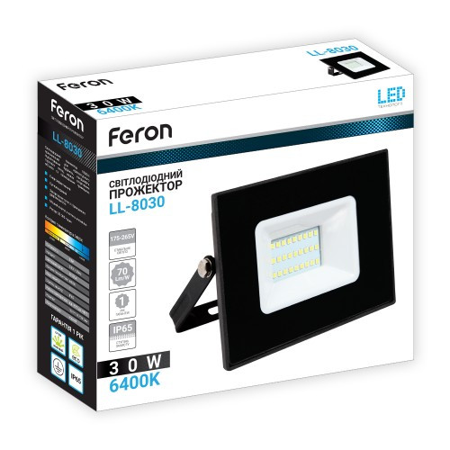 LED прожектор Feron LL-8030 30W Черный