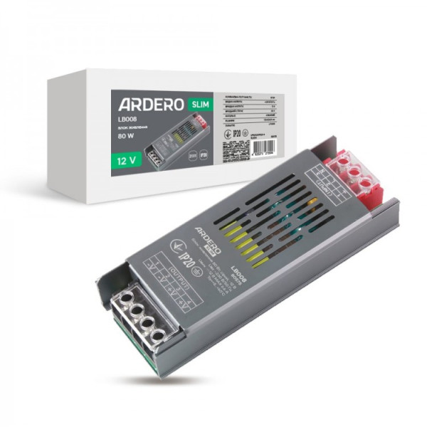 Блок питания для LED ленты Ardero LB008 12В 80Вт