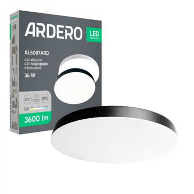 Светодиодный накладной светильник Ardero AL6087ARD TREND 36Вт черный