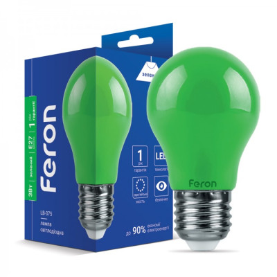 LED лампа Feron LB-375 3W E27 зеленая