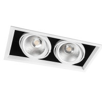 Карданный светильник Feron AL212 2xCOB 30W белая рамка