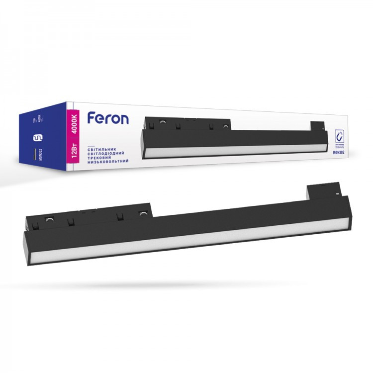 Магнитный трековый светильник Feron MGN302 12W черный