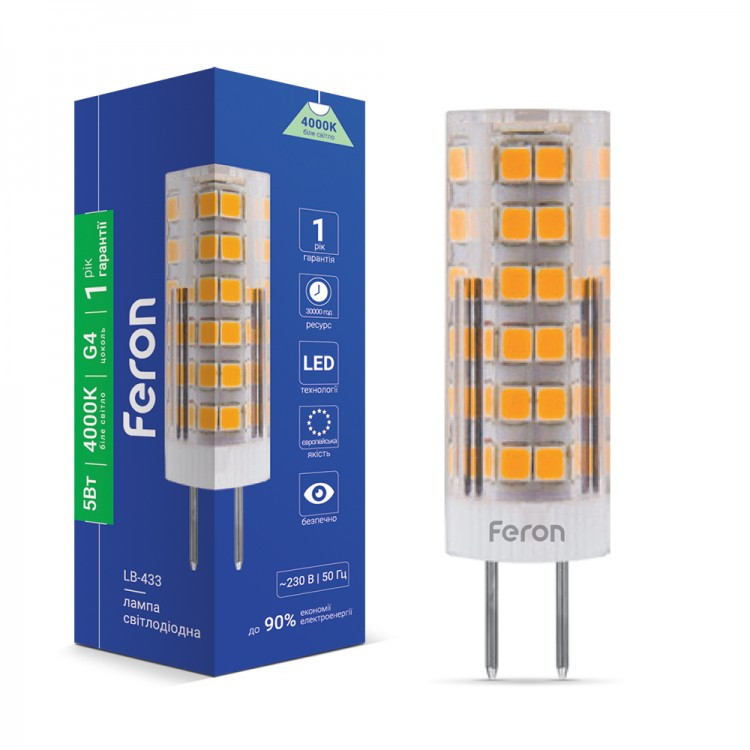 LED лампа Feron LB-433 5W 230V G4 4000K