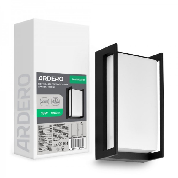 Архитектурный светодиодный накладной светильник Ardero DH0172ARD 18Вт 3000K черный