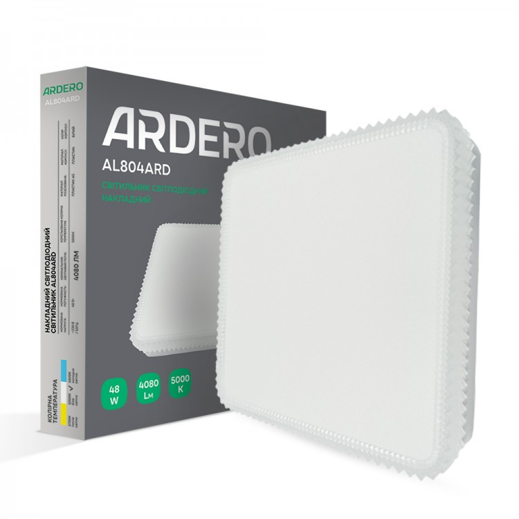 Накладний світлодіодний світильник Ardero AL804ARD 48W квадрат декор
