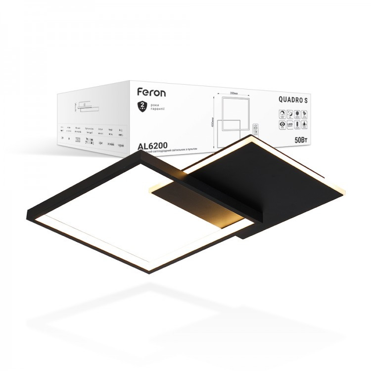 Светодиодный светильник Feron AL6200 QUADRO S 50W черный