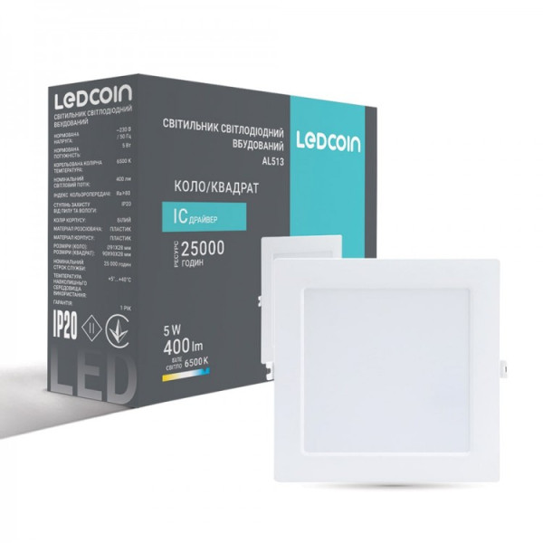 Светодиодный встраиваемый светильник Ledcoin AL513 5Вт 6500К