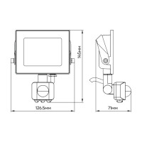 Світлодіодний прожектор Ardero LL-2010ARD 10W 800Lm 6500K з датчиком