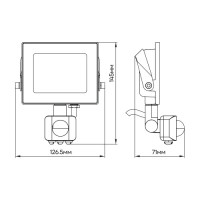 Світлодіодний прожектор Ardero LL-2020ARD 20W 1600Lm 6500K з датчиком