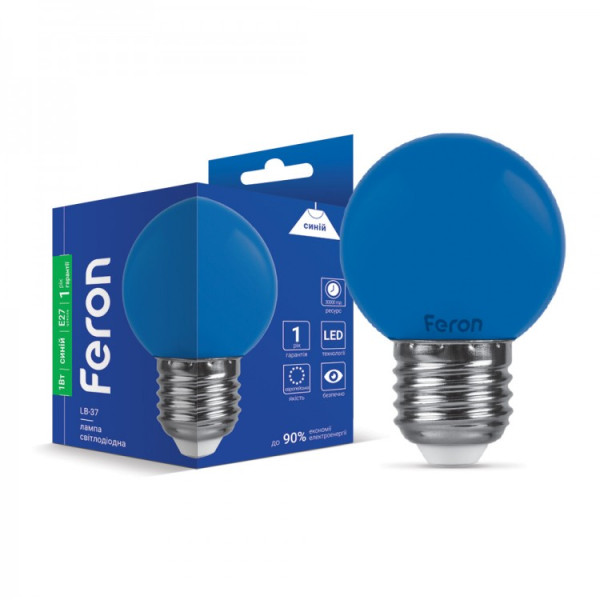 LED лампа Feron LB-37 1W E27 синяя