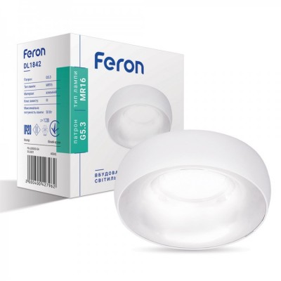 Встраиваемый светильник Feron DL1842 белый хром
