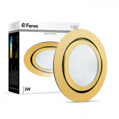 LED светильник Feron LN7 3W золото