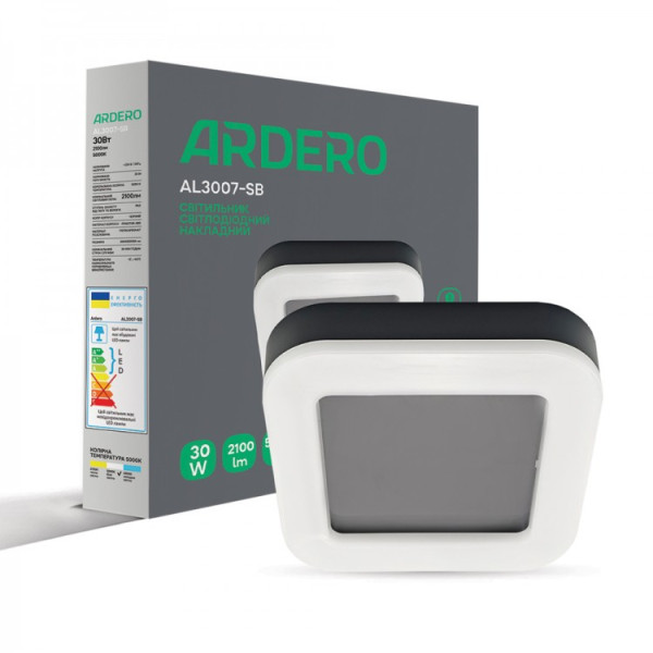 Світлодіодний світильник Ardero AL3007-SB 30W 5000К IP65 чорний