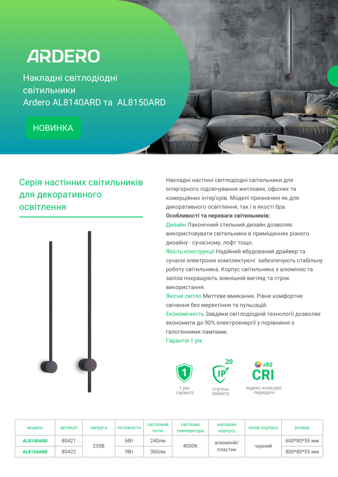 Светодиодный светильник Ardero AL8140ARD 6Вт 4000K белый